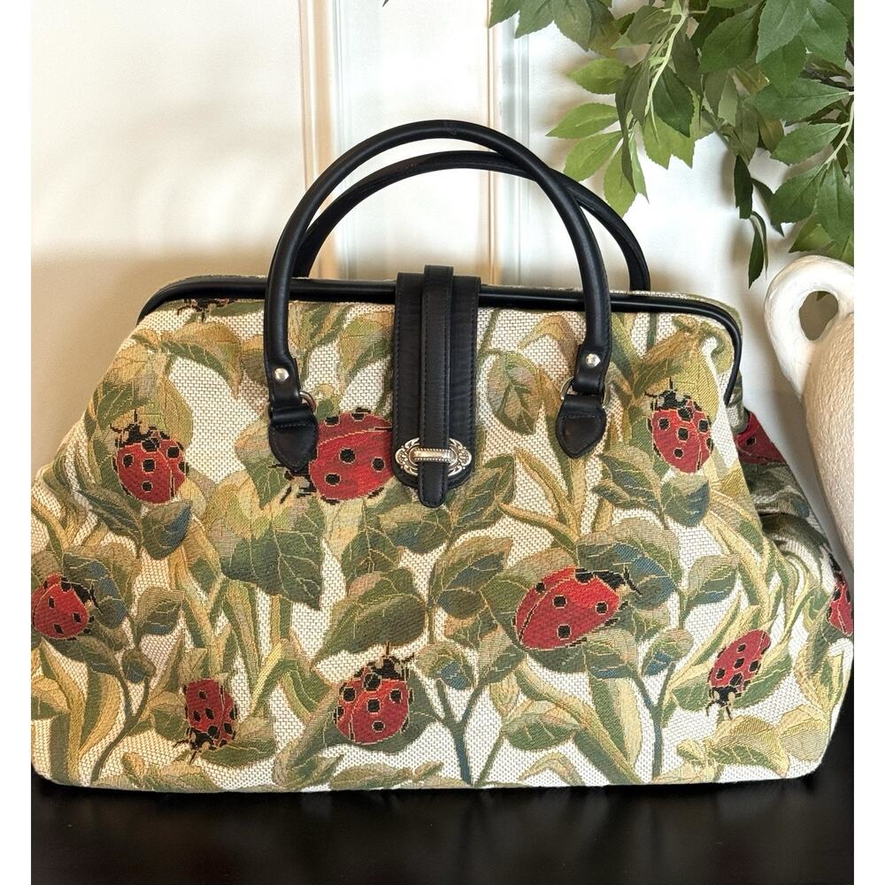 Large Ladybug Tapestry Weekender Bag Tote 19"x14" Travel Tote Overnight Satchel